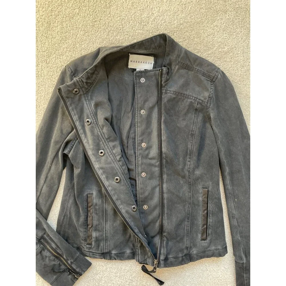 Anthropologie Marrakech Women's Small Harlow Asymmetrical Moto Jacket Leather - Picture 5 of 9